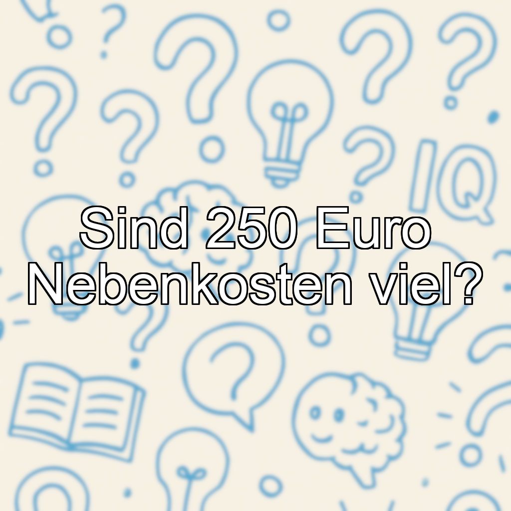 Sind 250 Euro Nebenkosten viel?