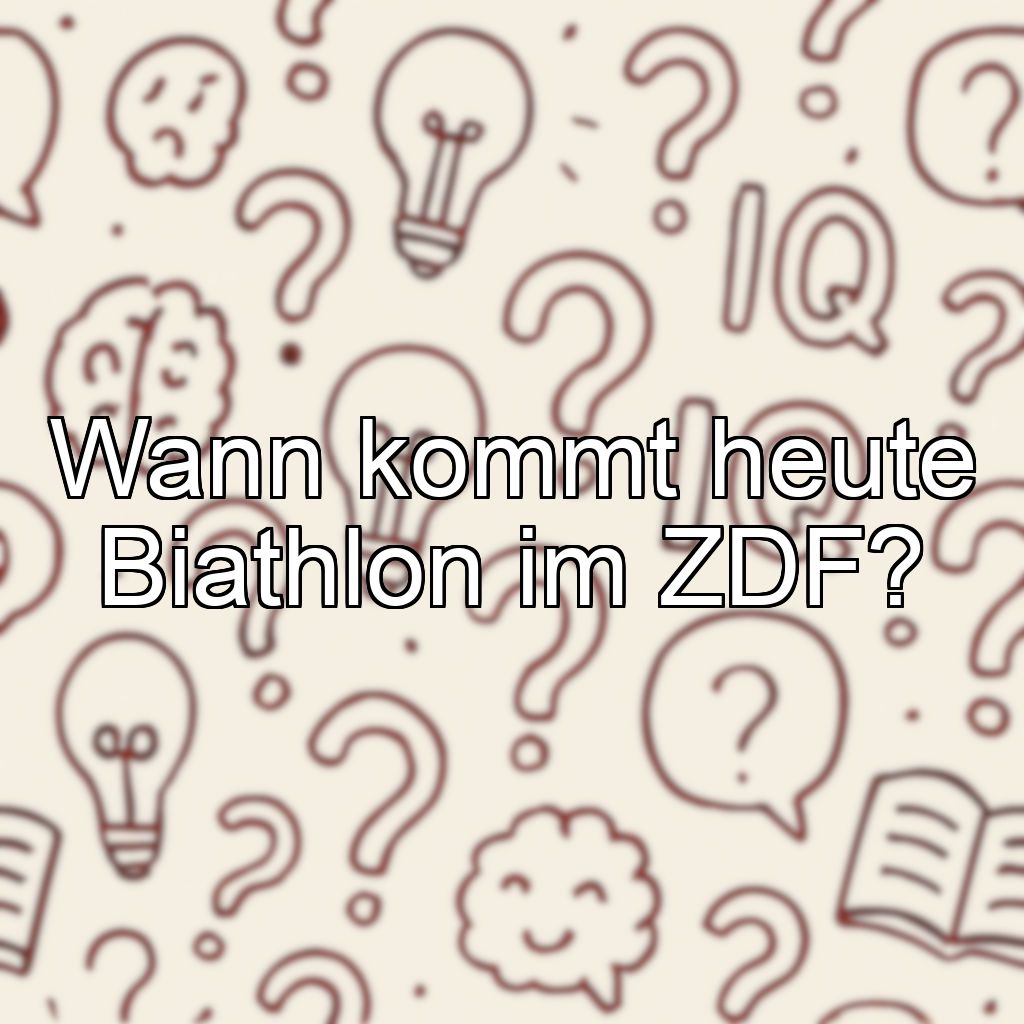 Wann kommt heute Biathlon im ZDF?