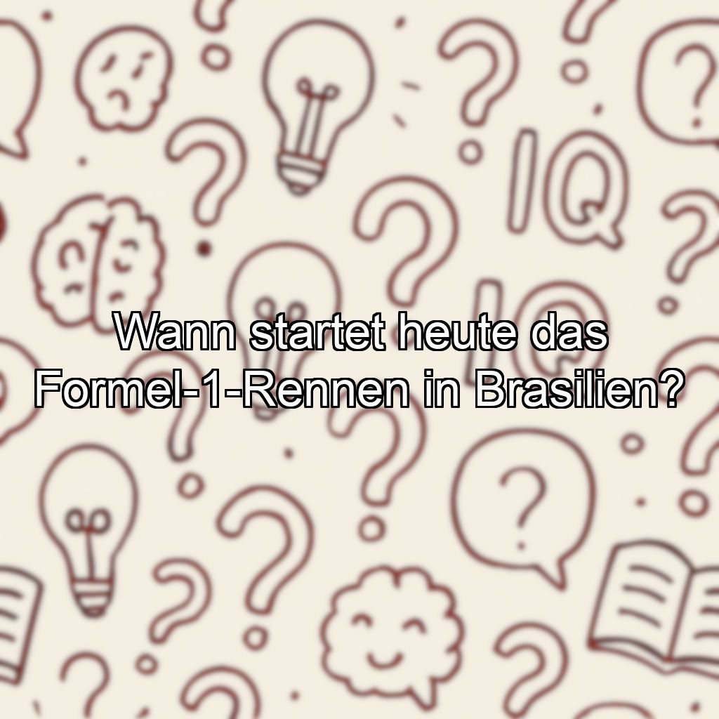 Wann startet heute das Formel-1-Rennen in Brasilien?