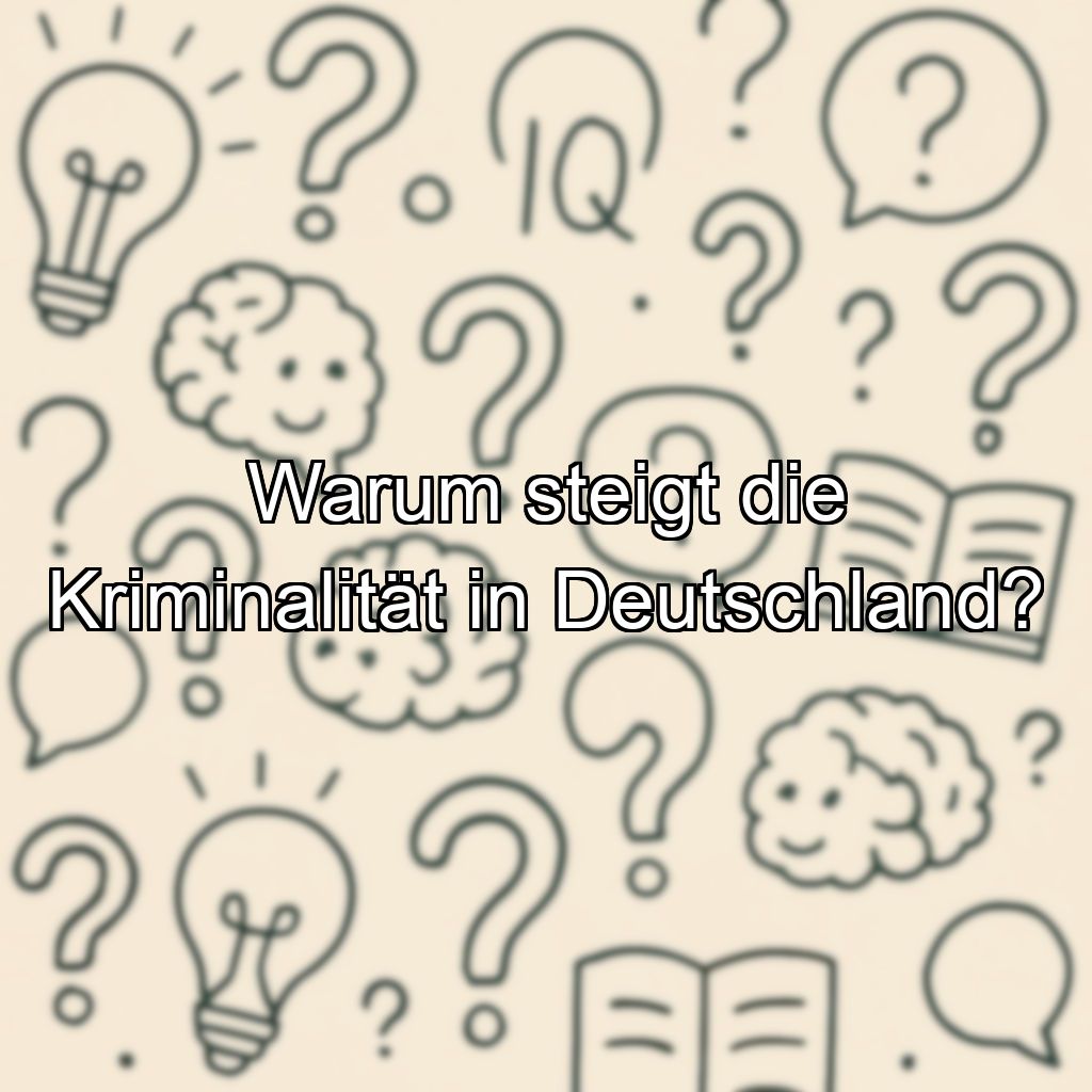 Warum steigt die Kriminalität in Deutschland?