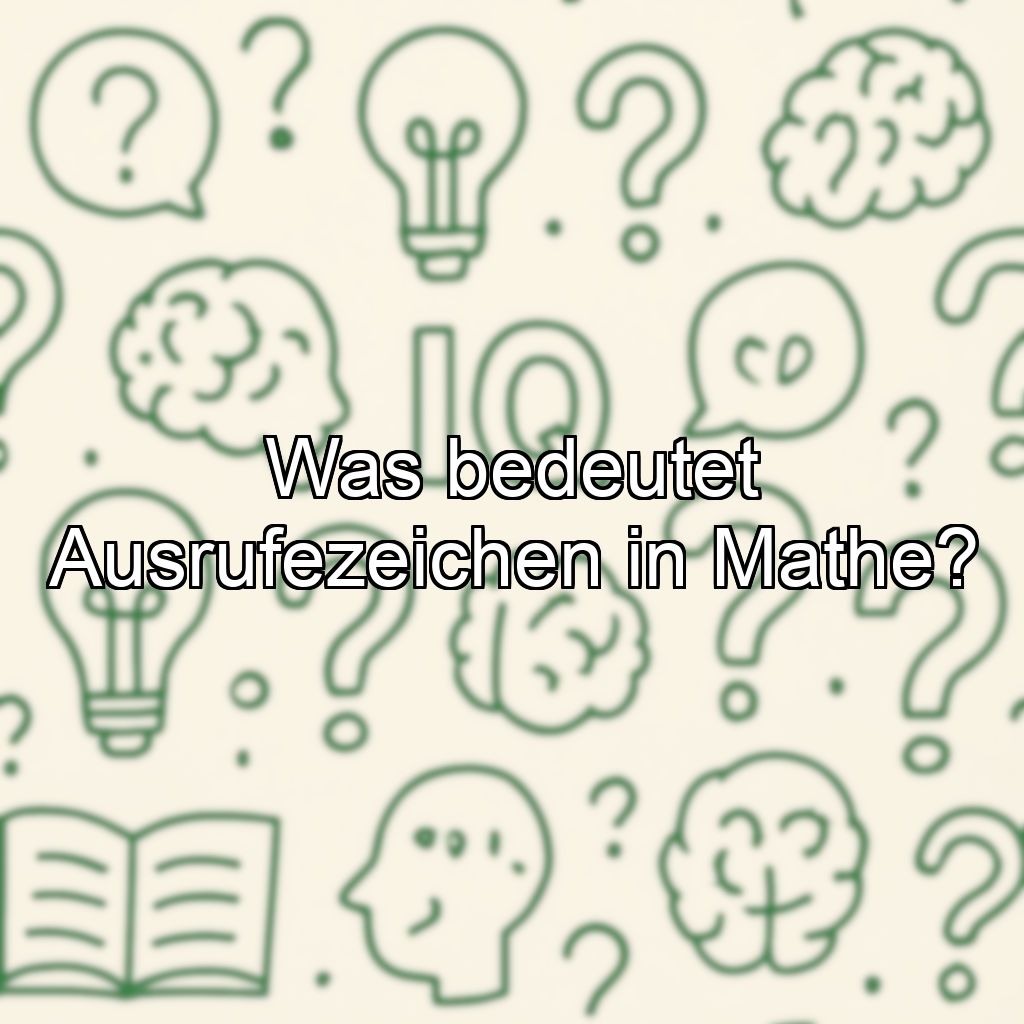 Was bedeutet Ausrufezeichen in Mathe?