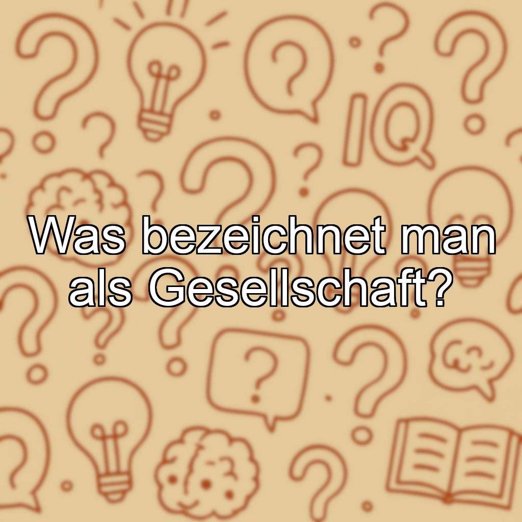Was bezeichnet man als Gesellschaft?