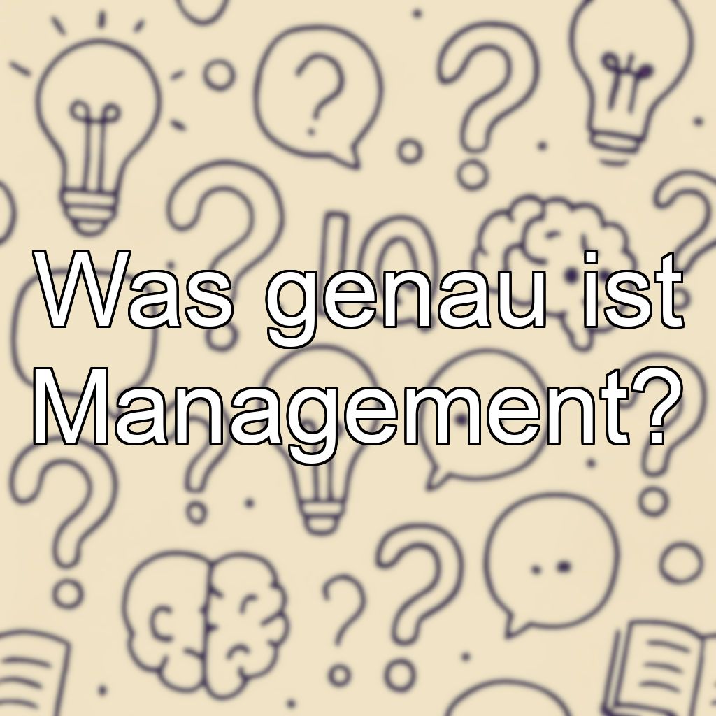 Was genau ist Management?