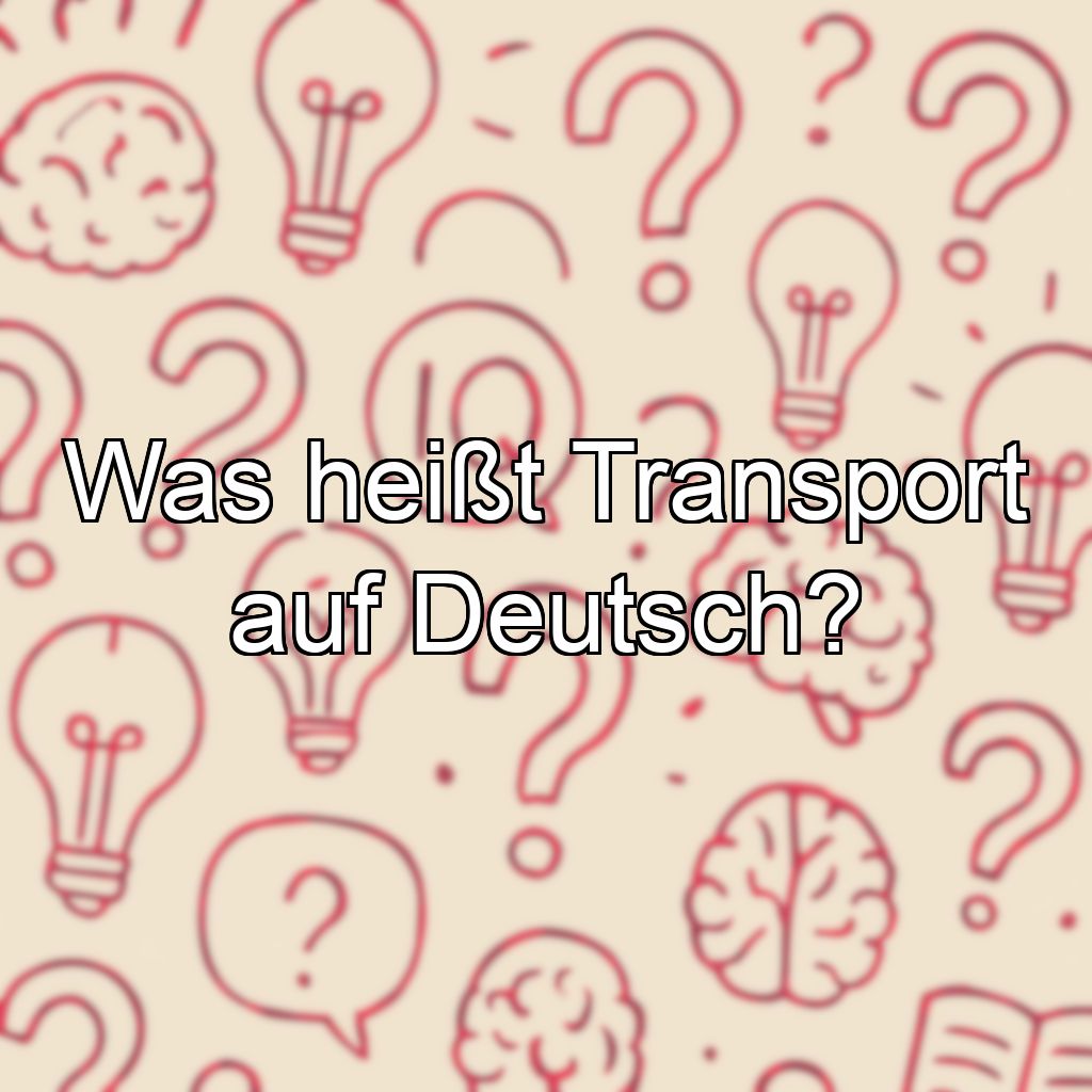 Was heißt Transport auf Deutsch?