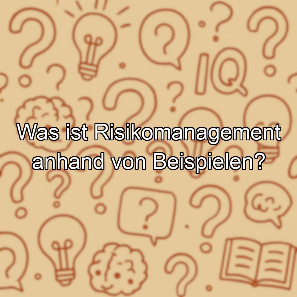 Was ist Risikomanagement anhand von Beispielen?