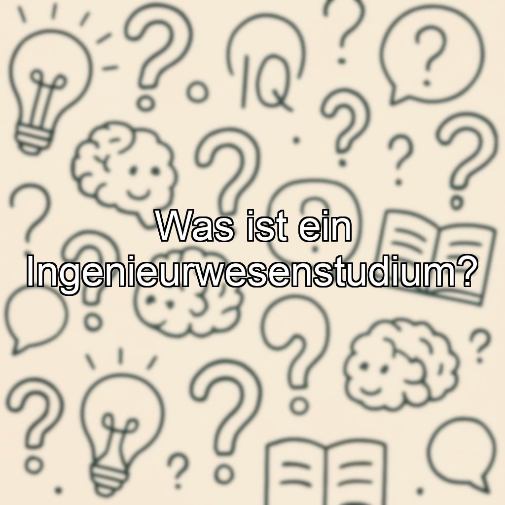 Was ist ein Ingenieurwesenstudium?