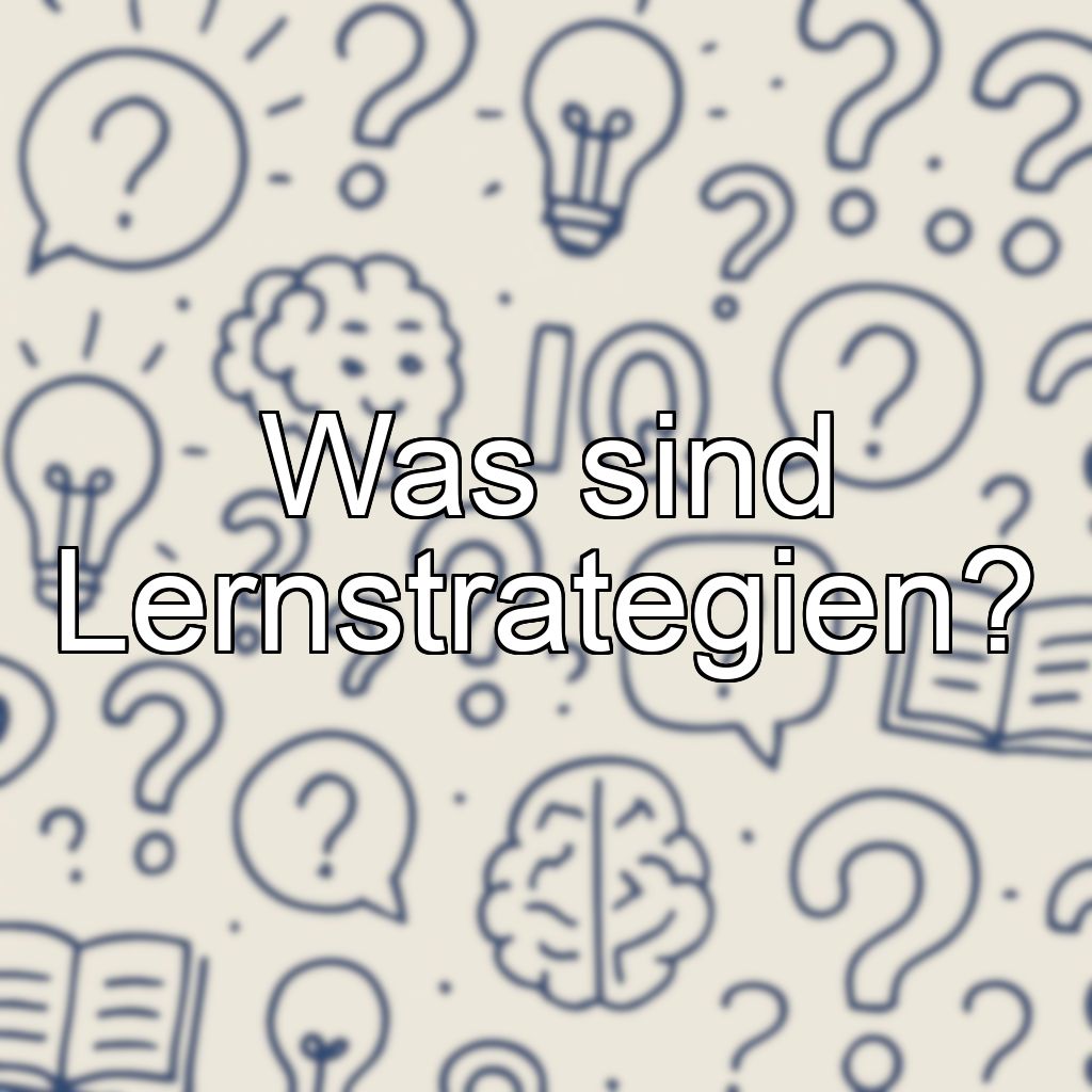 Was sind Lernstrategien?