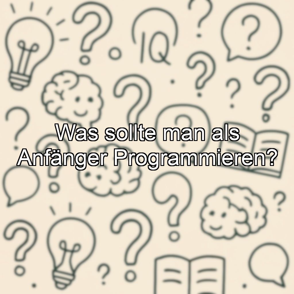 Was sollte man als Anfänger Programmieren?