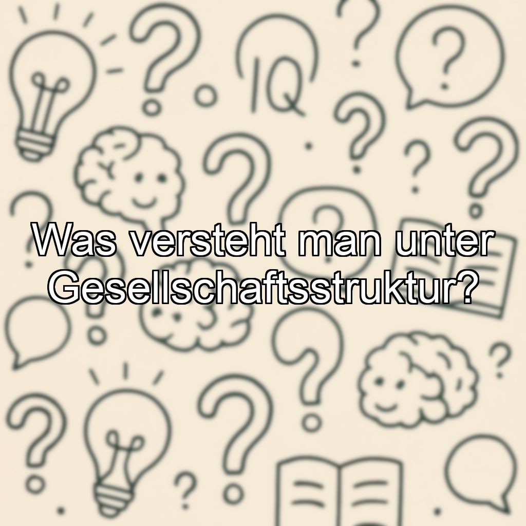 Was versteht man unter Gesellschaftsstruktur?