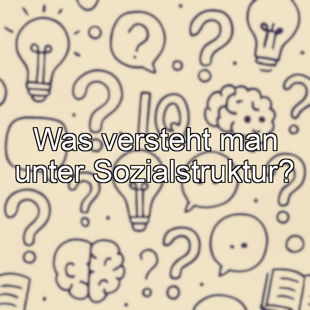 Was versteht man unter Sozialstruktur?