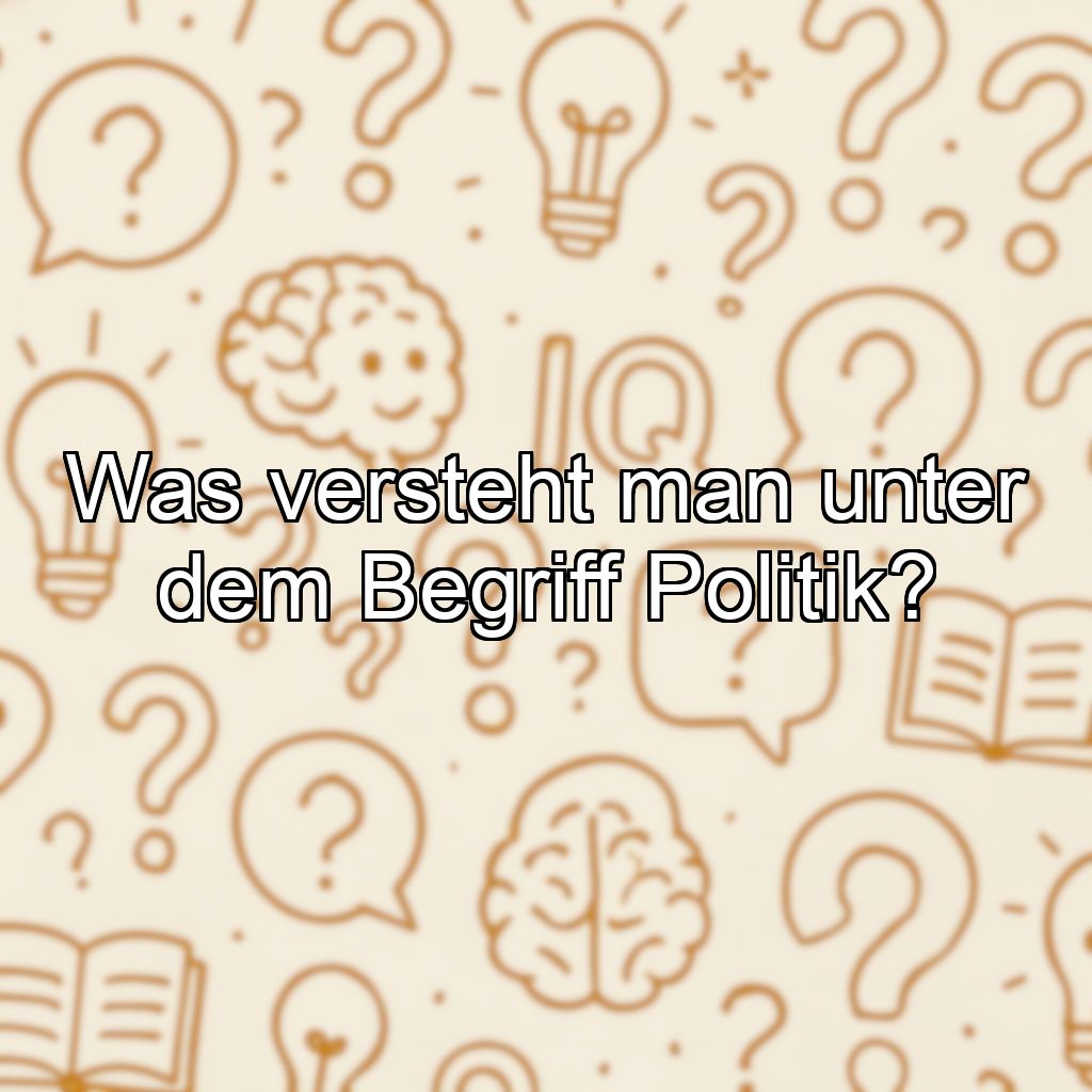 Was versteht man unter dem Begriff Politik?