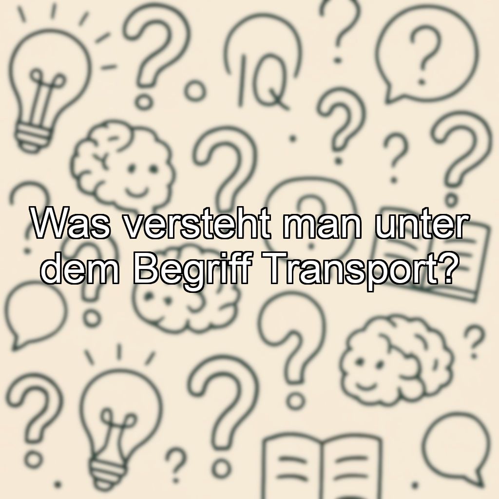 Was versteht man unter dem Begriff Transport?