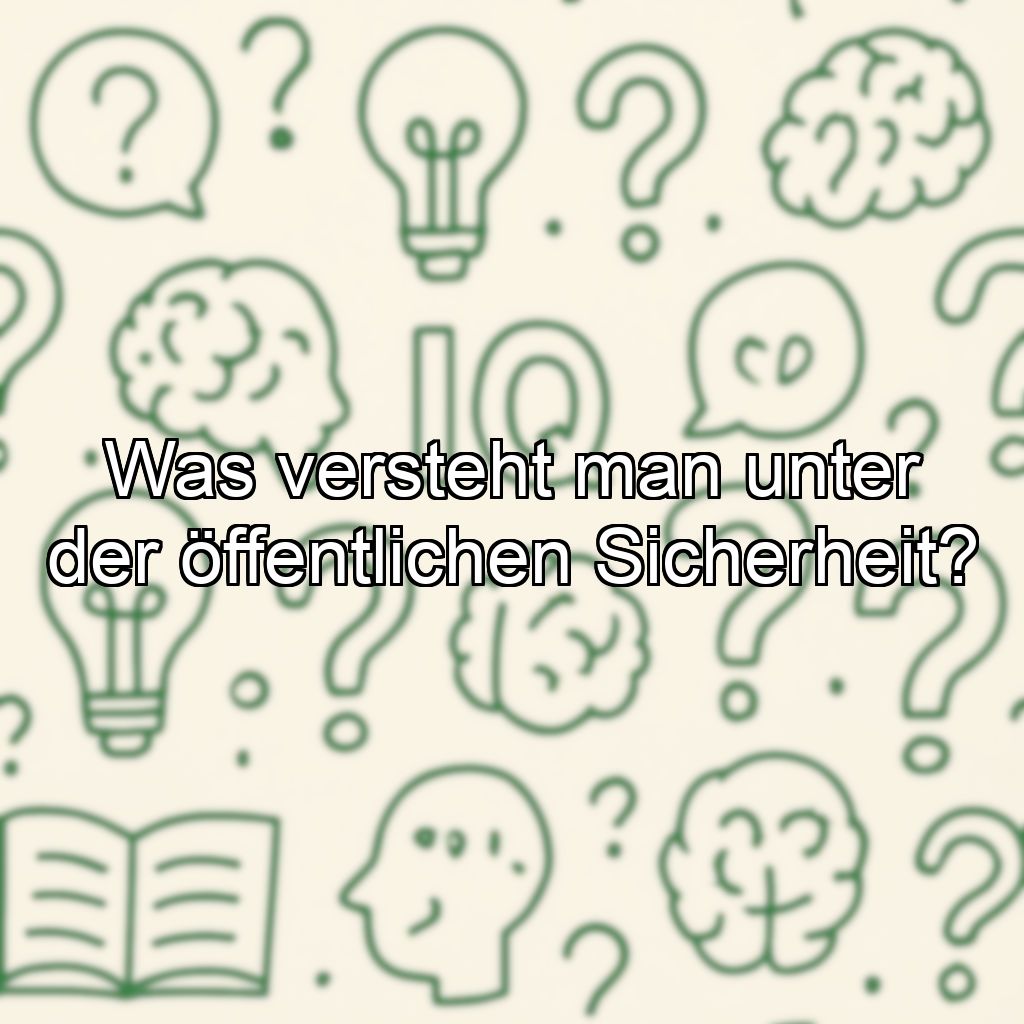 Was versteht man unter der öffentlichen Sicherheit?