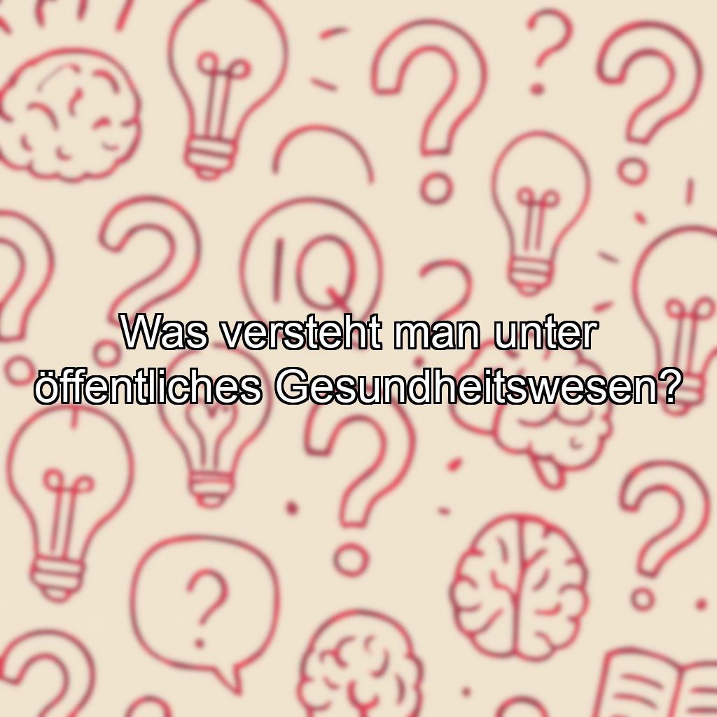 Was versteht man unter öffentliches Gesundheitswesen?