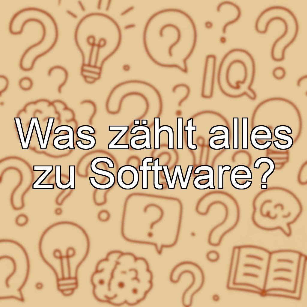 Was zählt alles zu Software?