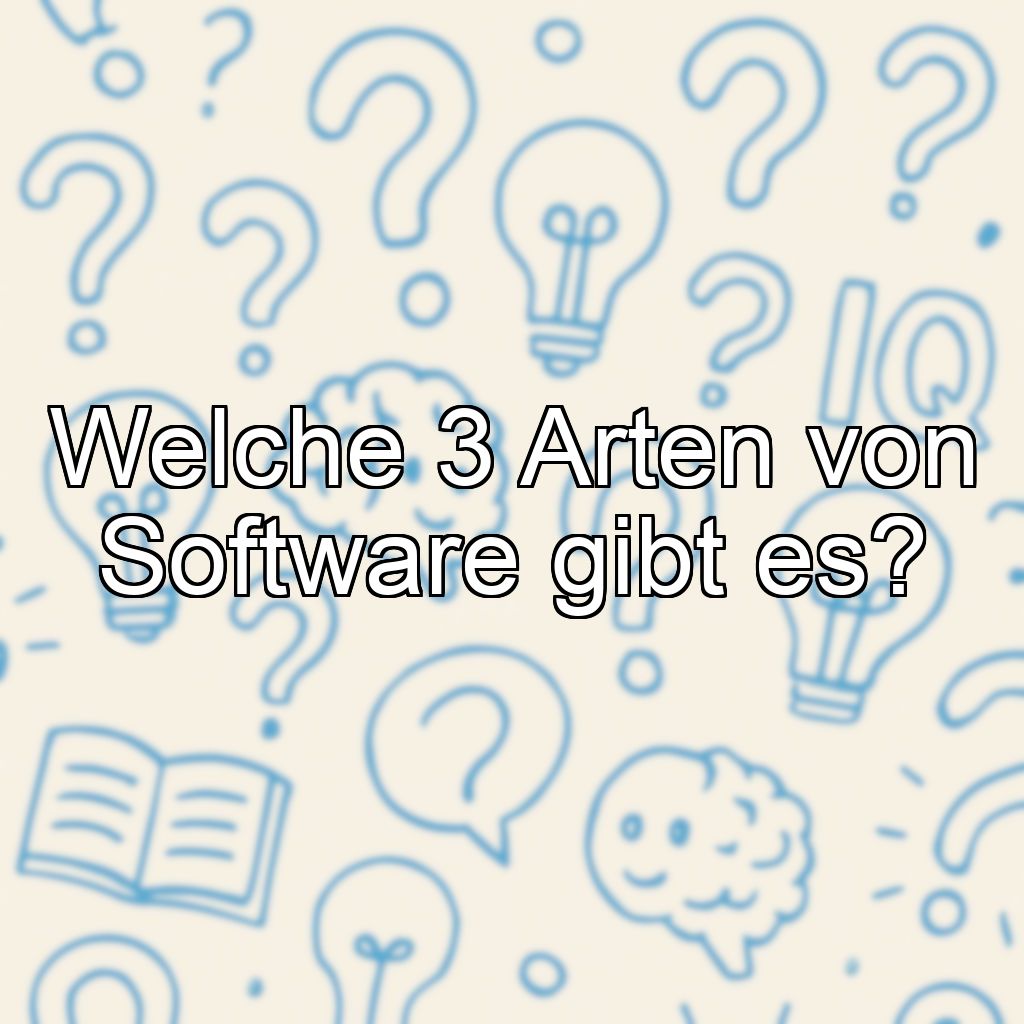 Welche 3 Arten von Software gibt es?