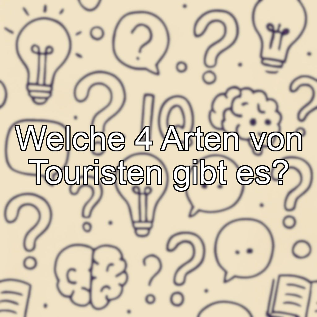 Welche 4 Arten von Touristen gibt es?