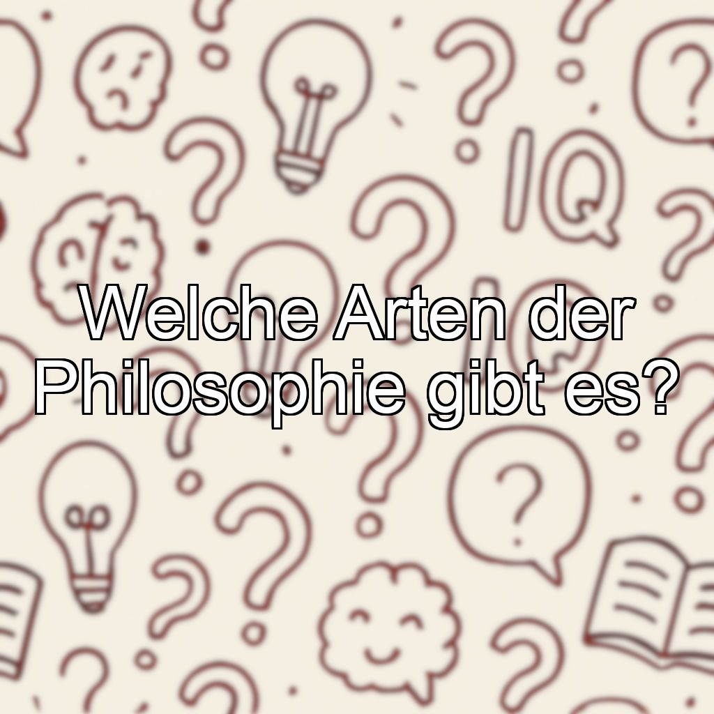 Welche Arten der Philosophie gibt es?