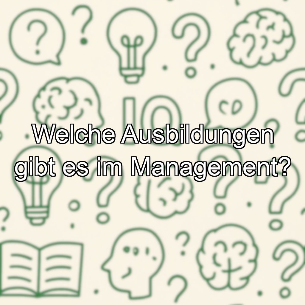 Welche Ausbildungen gibt es im Management?