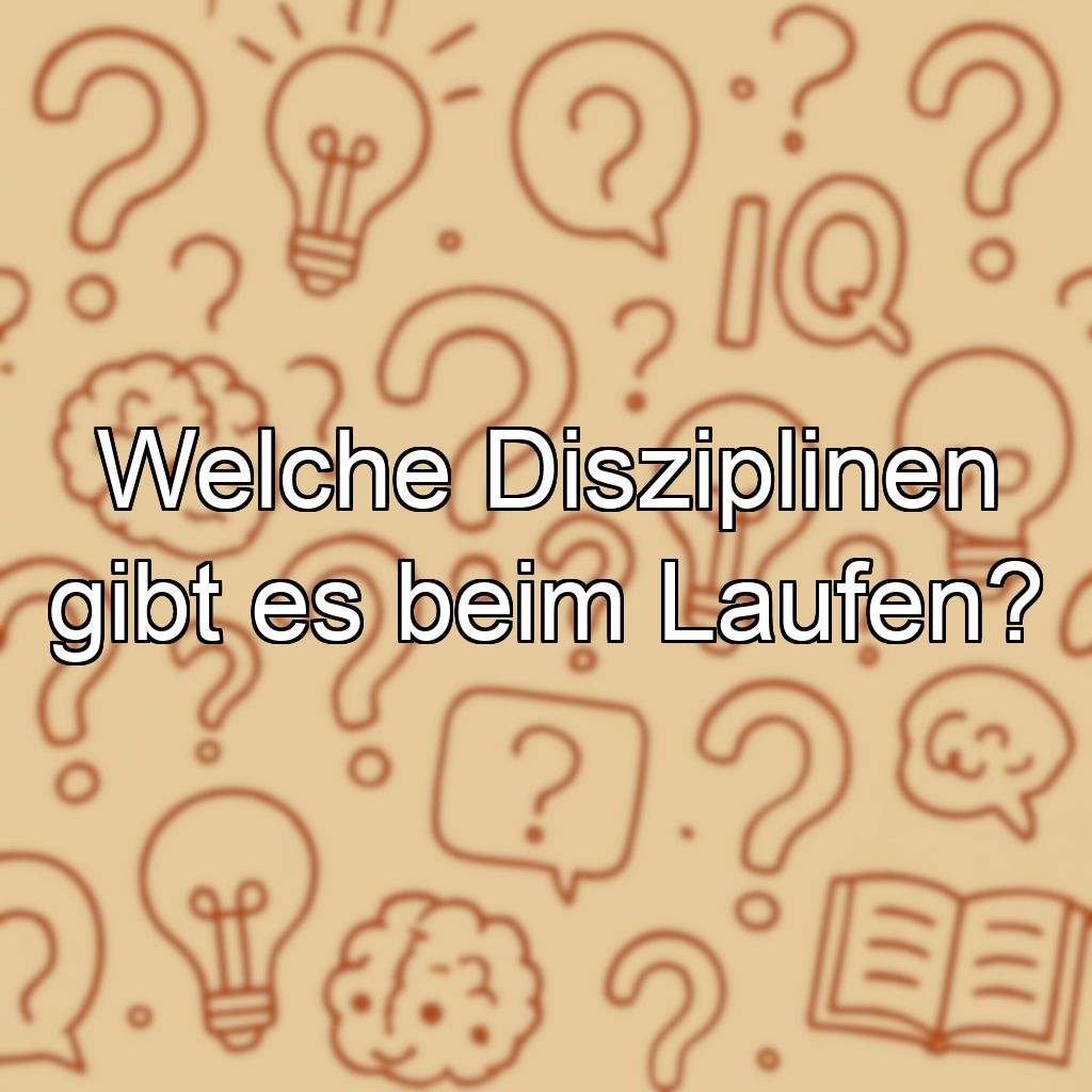 Welche Disziplinen gibt es beim Laufen?