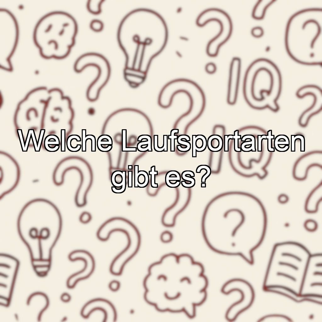 Welche Laufsportarten gibt es?