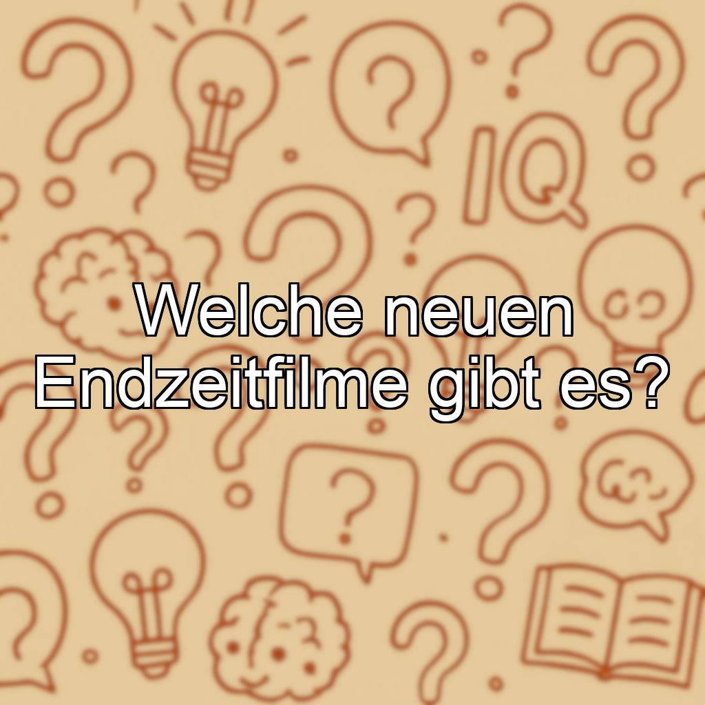 Welche neuen Endzeitfilme gibt es?