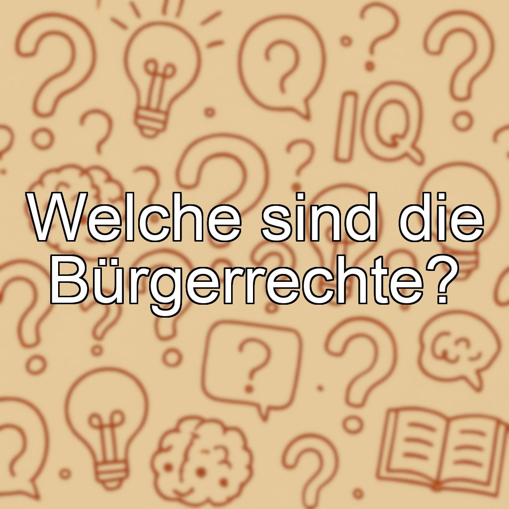 Welche sind die Bürgerrechte?