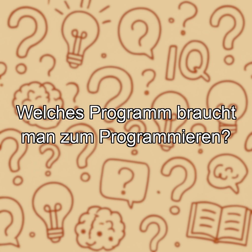 Welches Programm braucht man zum Programmieren?