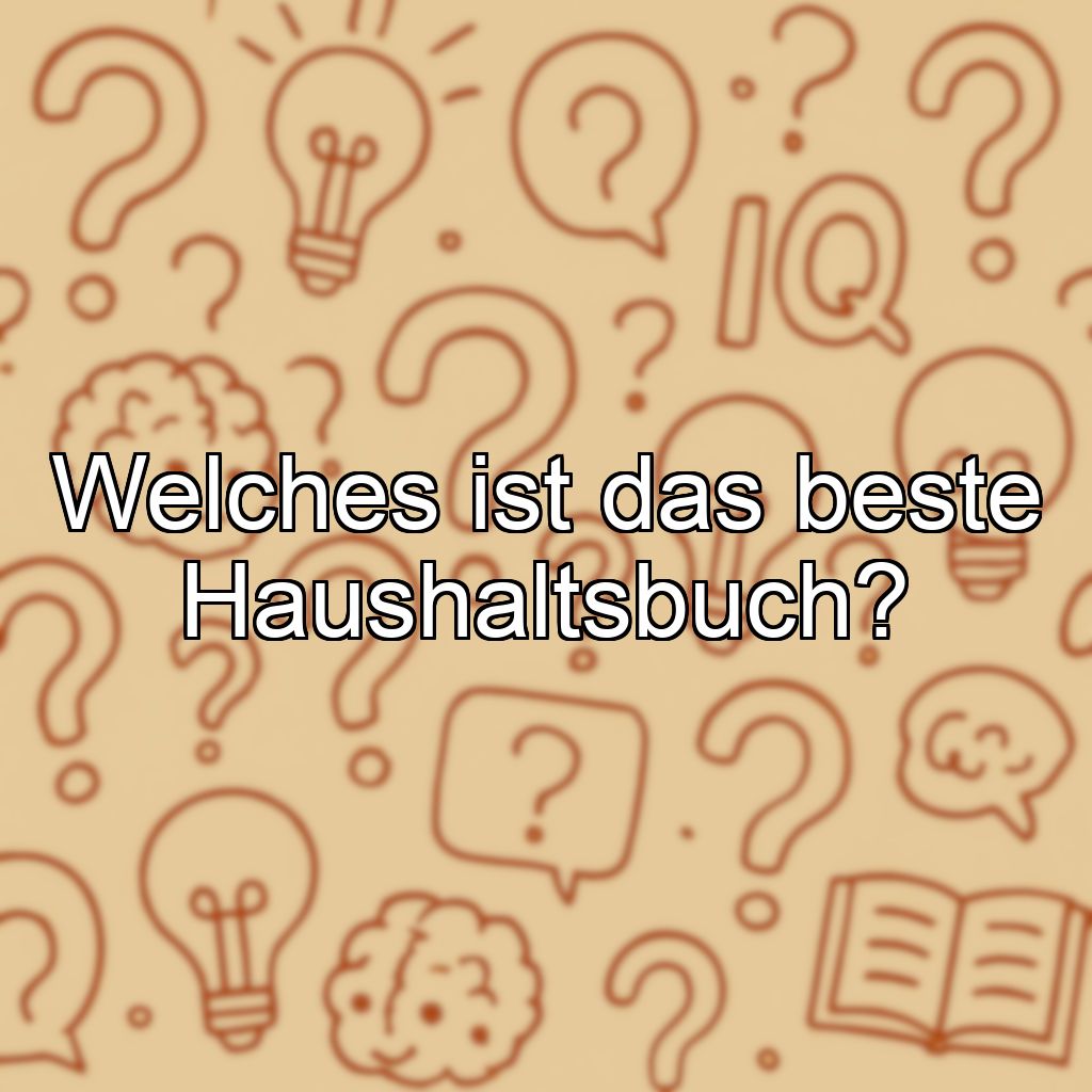 Welches ist das beste Haushaltsbuch?
