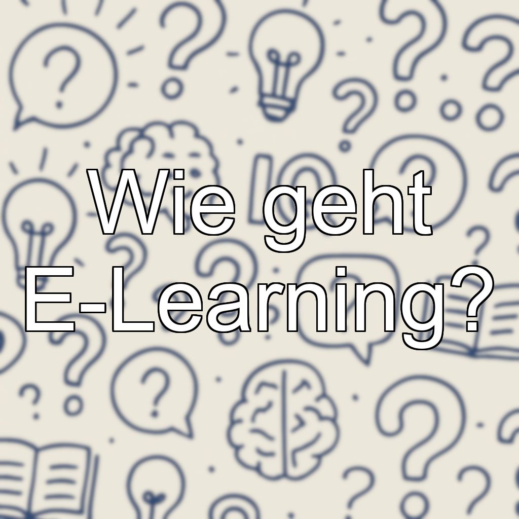 Wie geht E-Learning?
