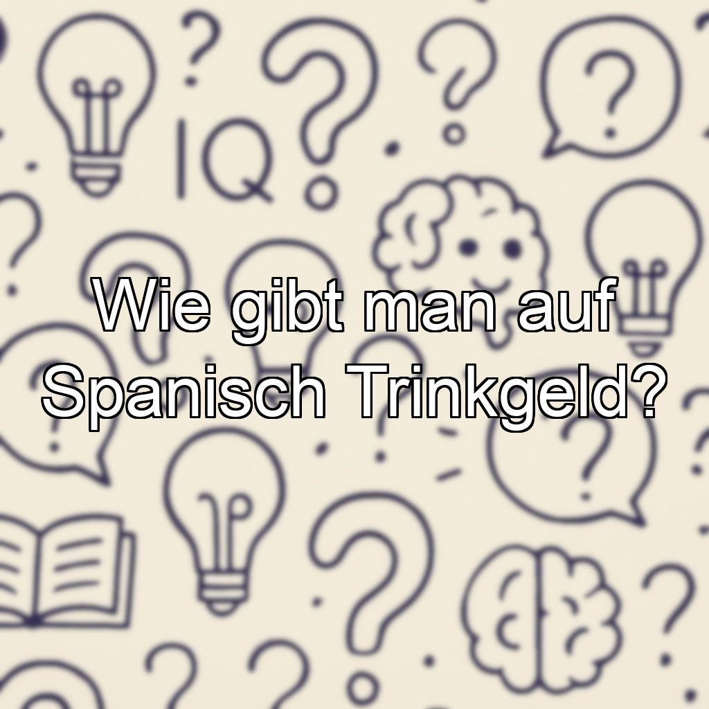 Wie gibt man auf Spanisch Trinkgeld?