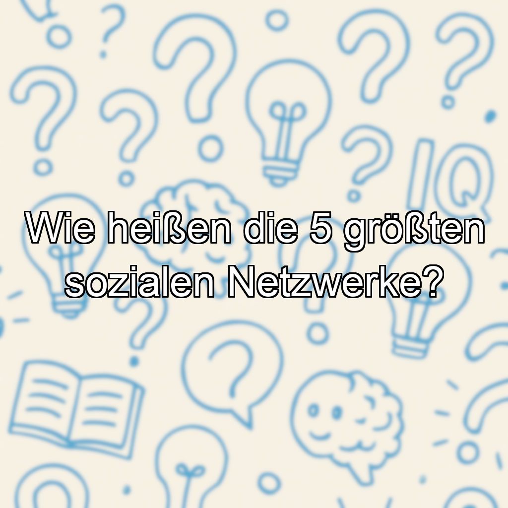Wie heißen die 5 größten sozialen Netzwerke?