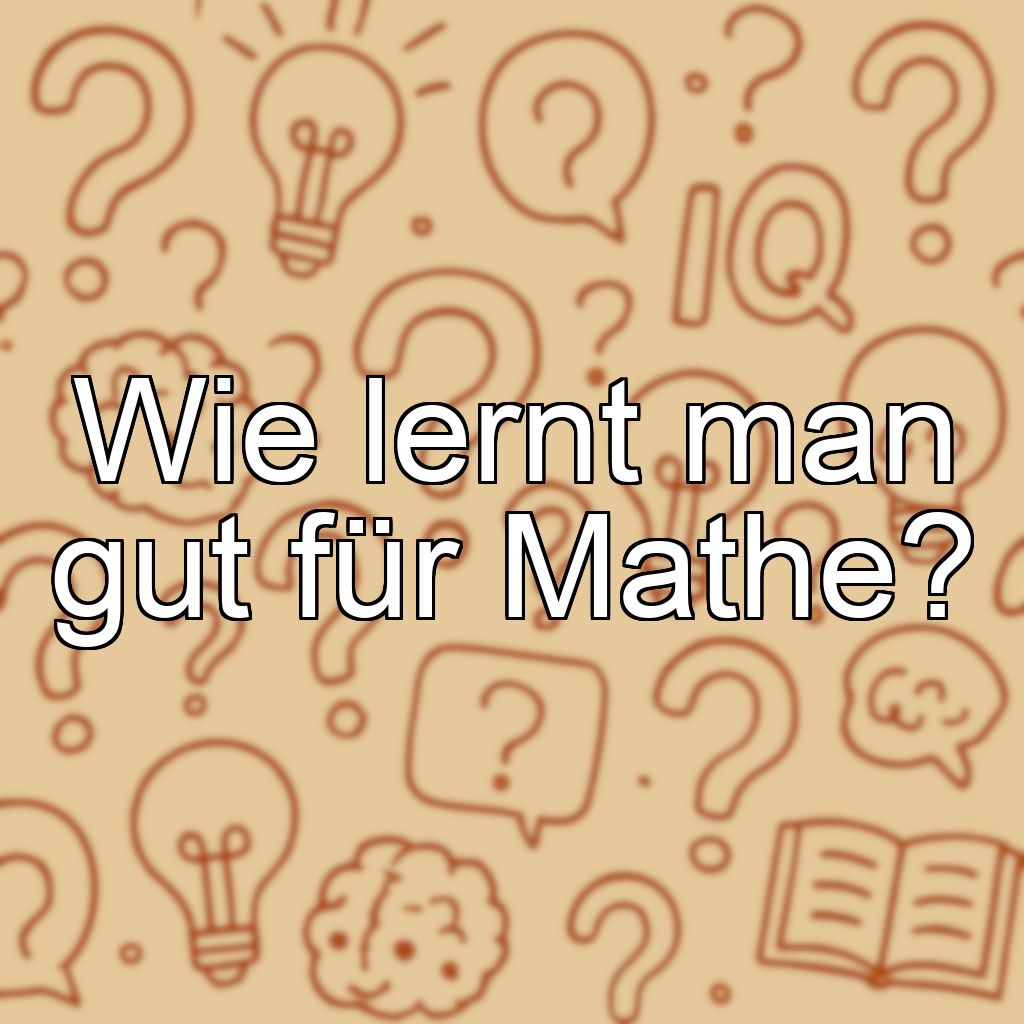 Wie lernt man gut für Mathe?