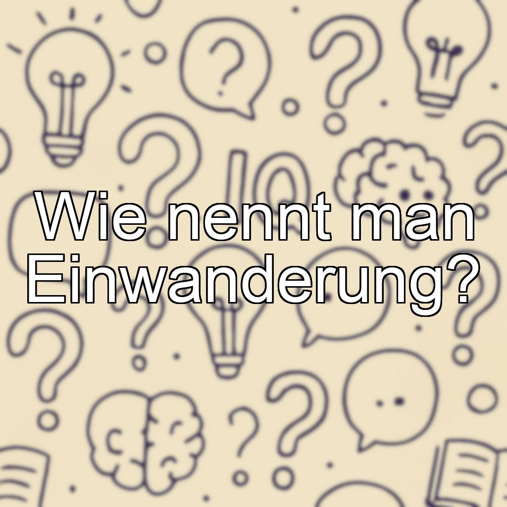 Wie nennt man Einwanderung?