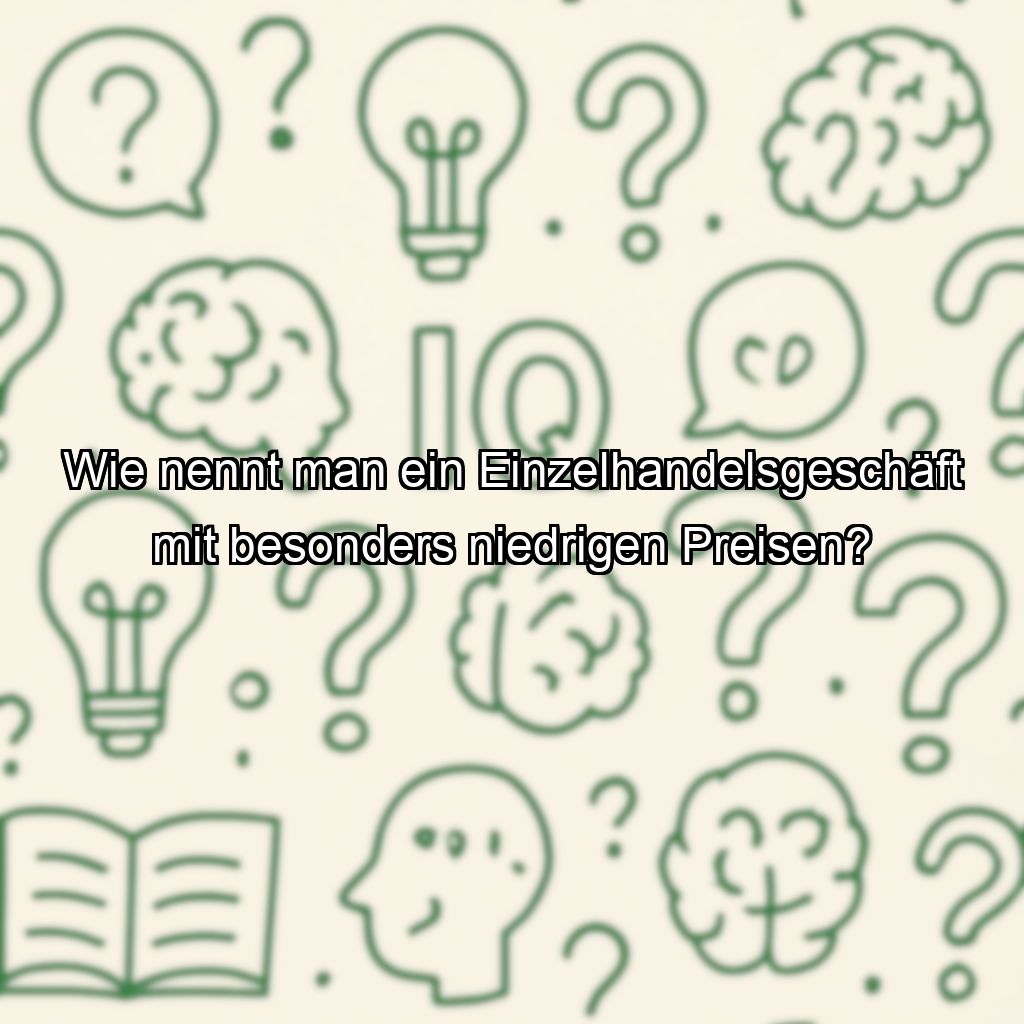Wie nennt man ein Einzelhandelsgeschäft mit besonders niedrigen Preisen?