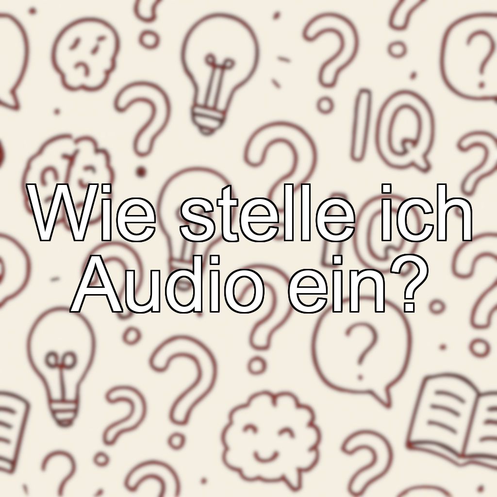 Wie stelle ich Audio ein?