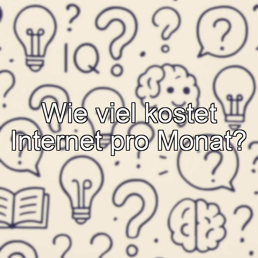 Wie viel kostet Internet pro Monat?