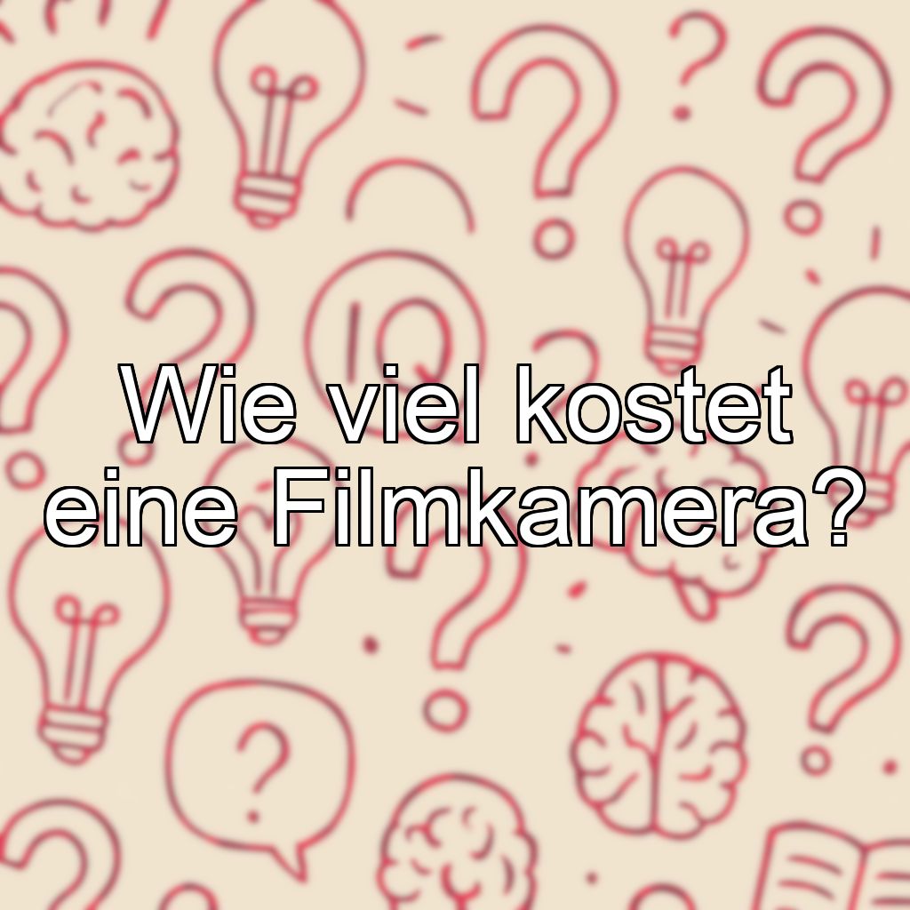 Wie viel kostet eine Filmkamera?