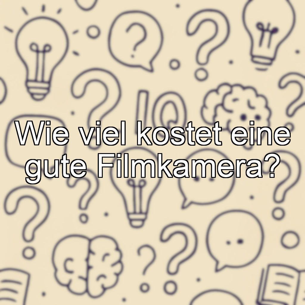 Wie viel kostet eine gute Filmkamera?