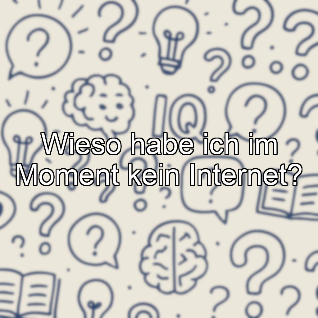 Wieso habe ich im Moment kein Internet?