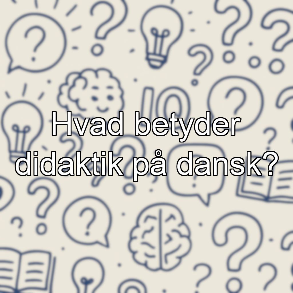 Hvad betyder didaktik på dansk?
