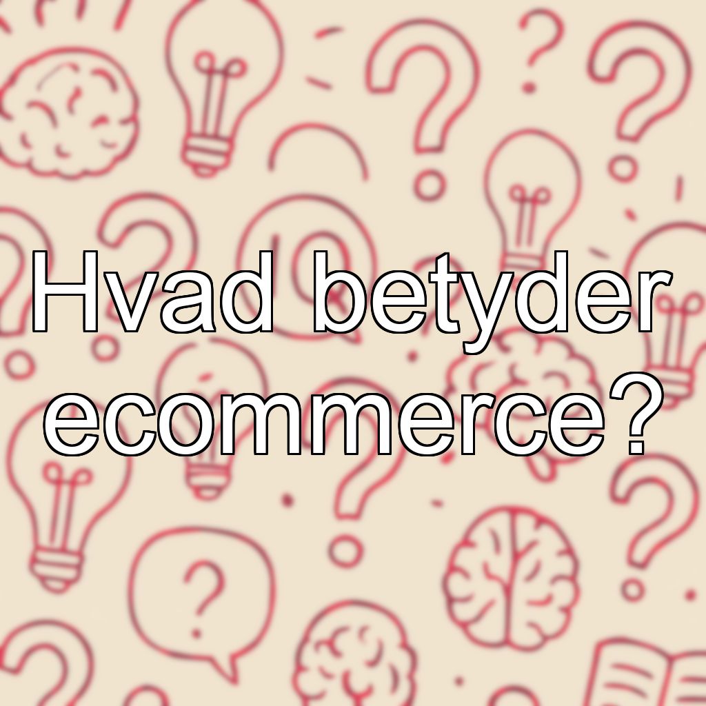 Hvad betyder ecommerce?