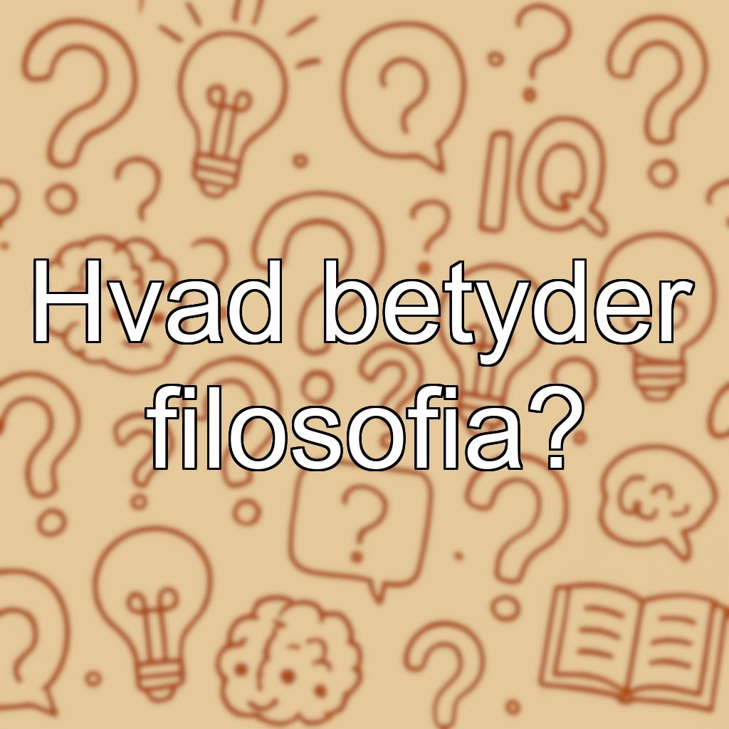 Hvad betyder filosofia?