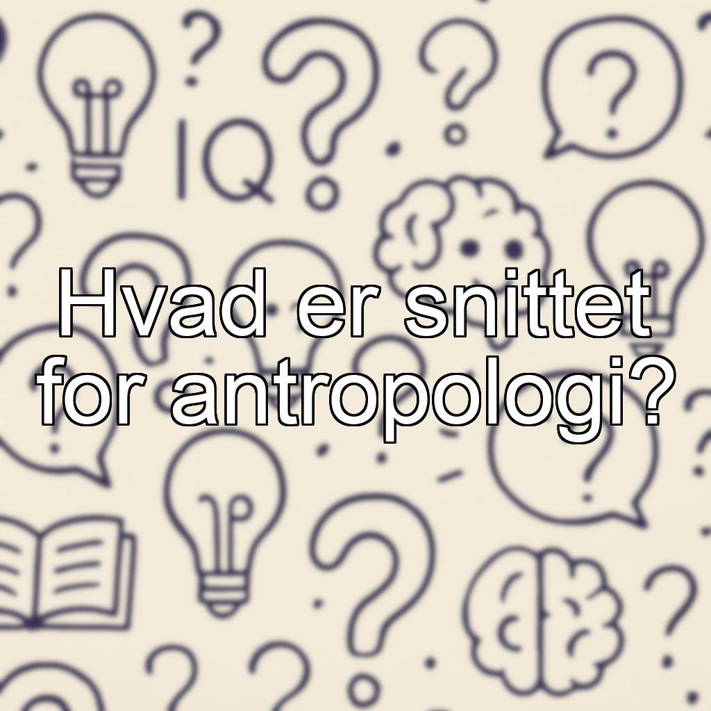 Hvad er snittet for antropologi?