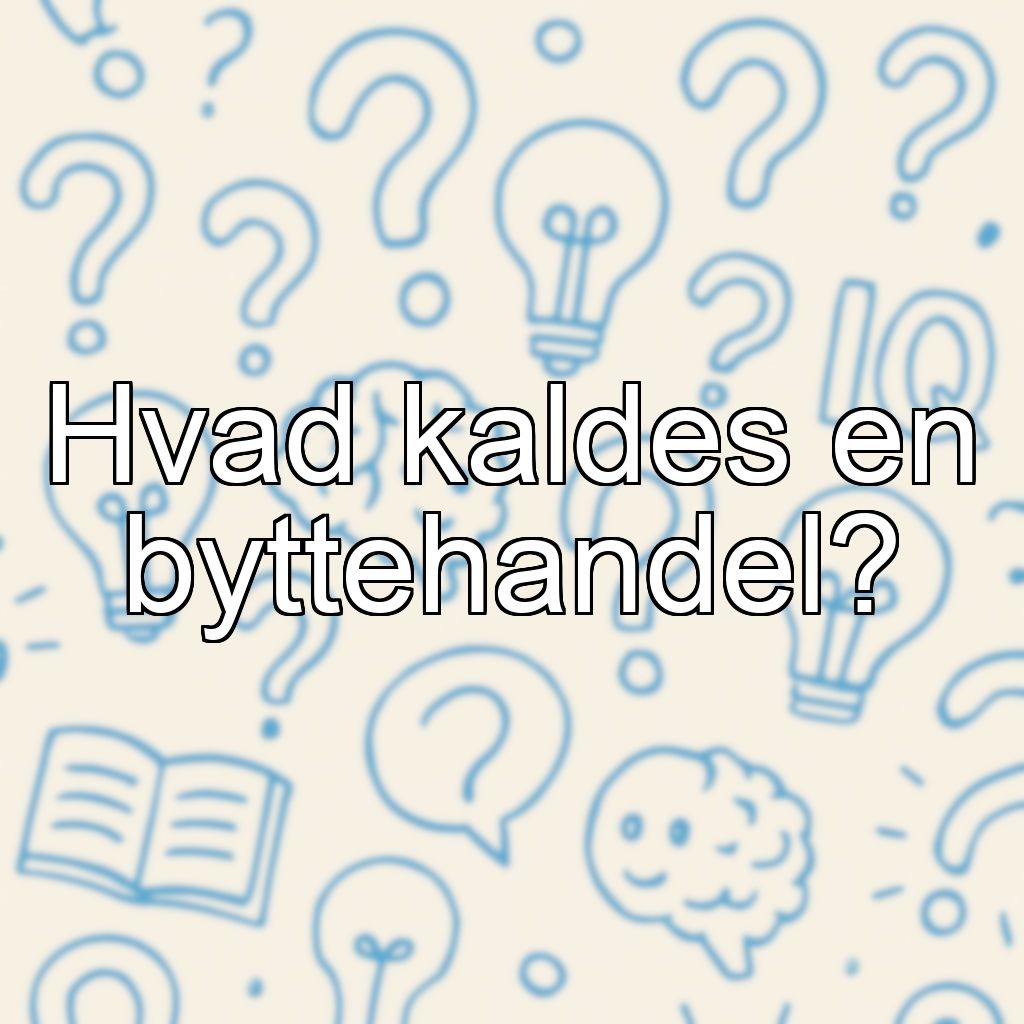 Hvad kaldes en byttehandel?