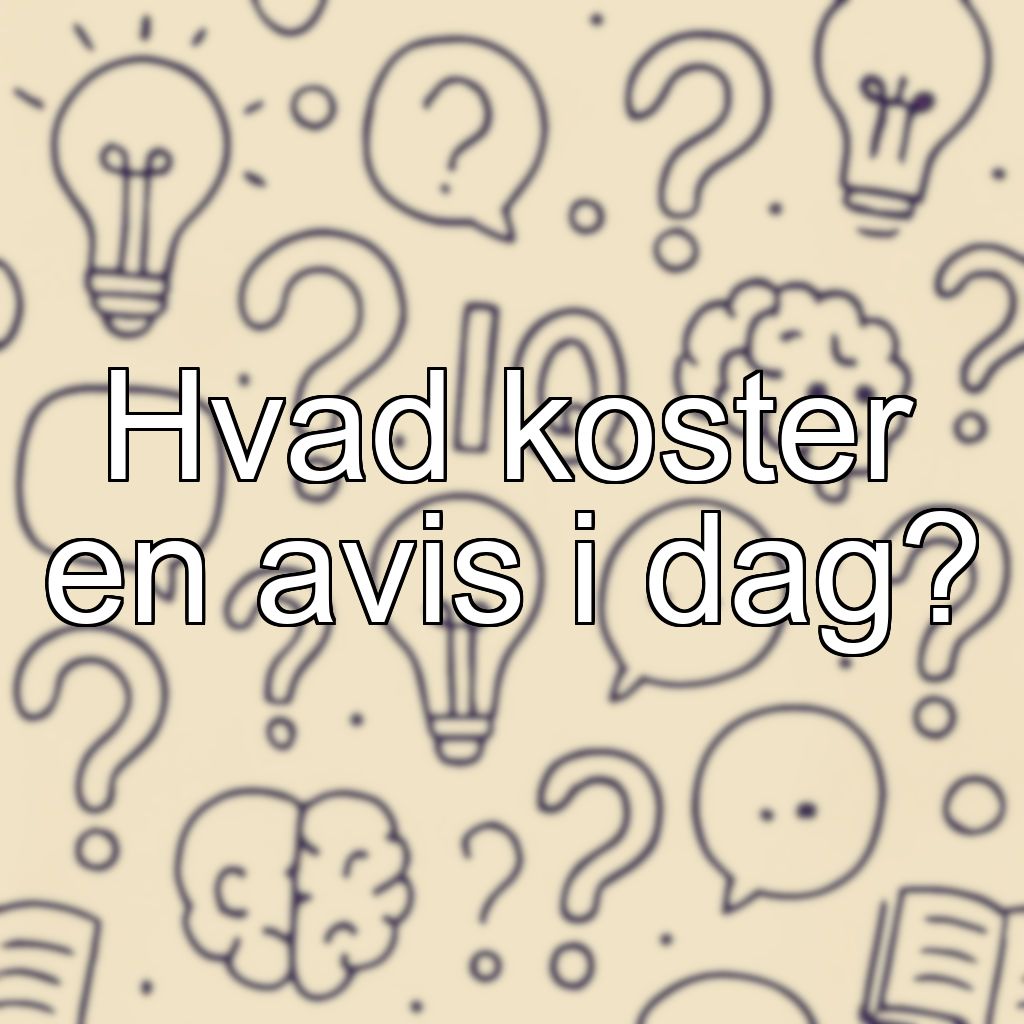 Hvad koster en avis i dag?