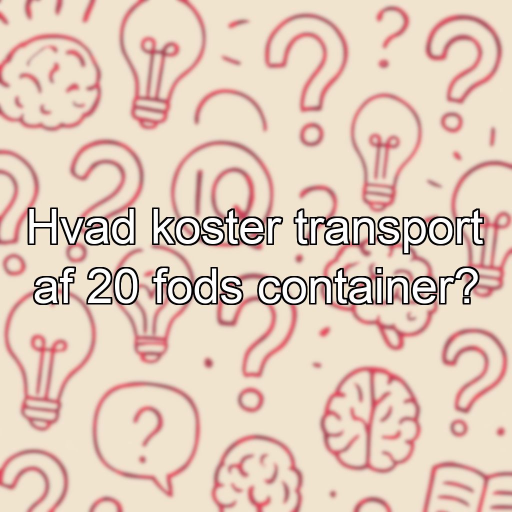 Hvad koster transport af 20 fods container?