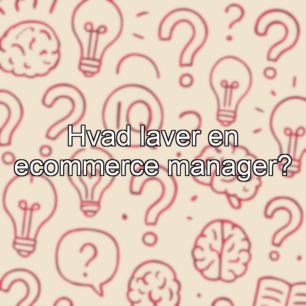 Hvad laver en ecommerce manager?