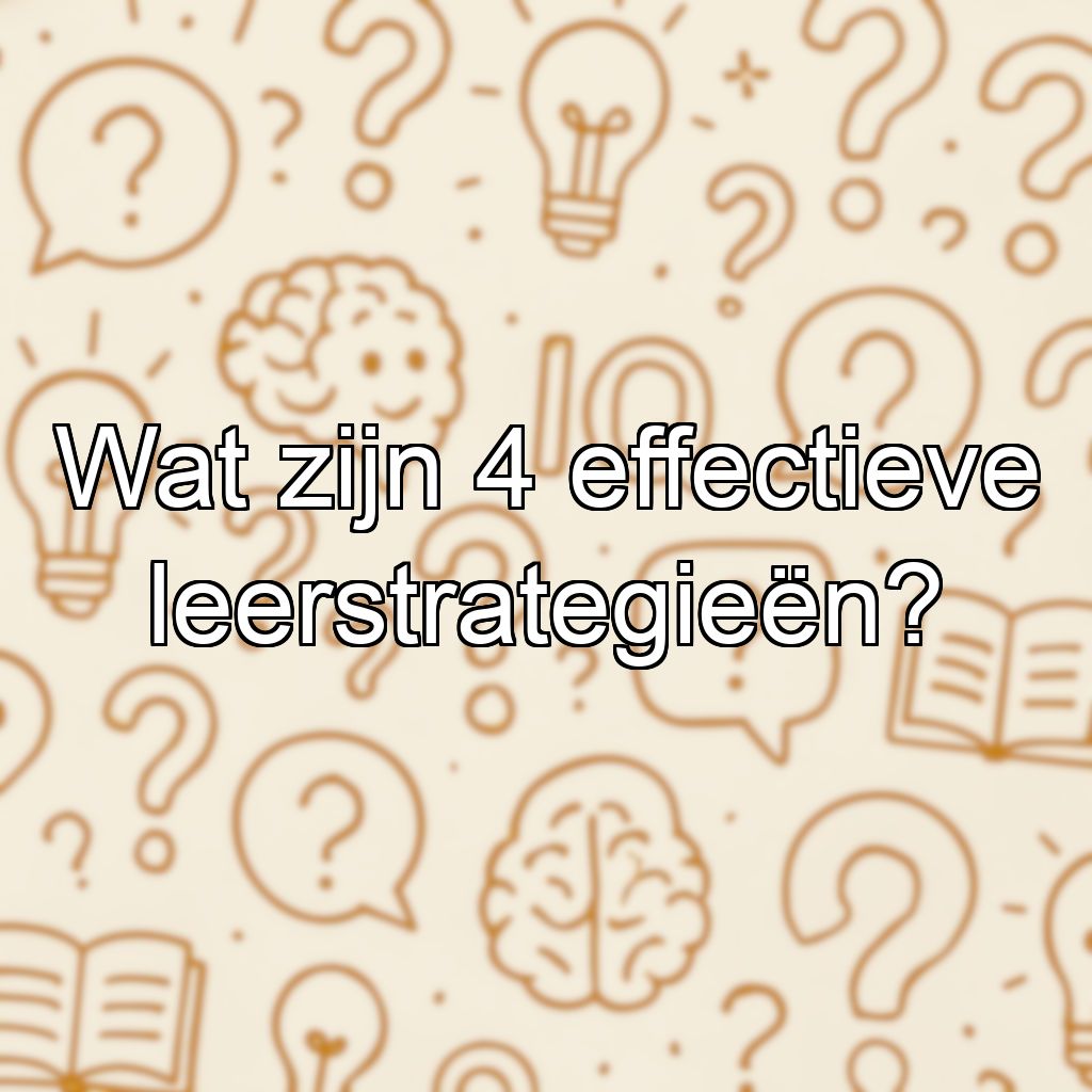 Wat zijn 4 effectieve leerstrategieën?