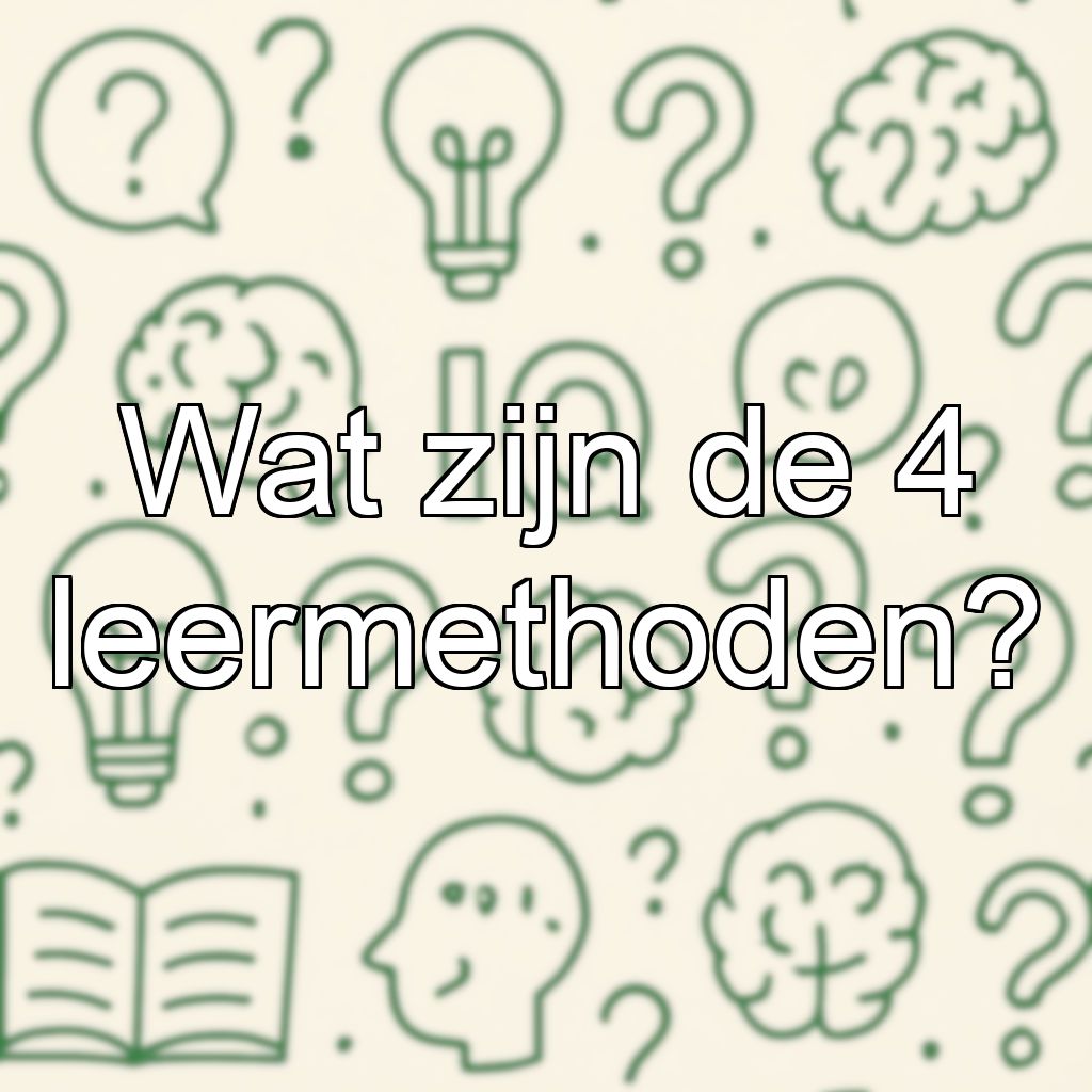 Wat zijn de 4 leermethoden?